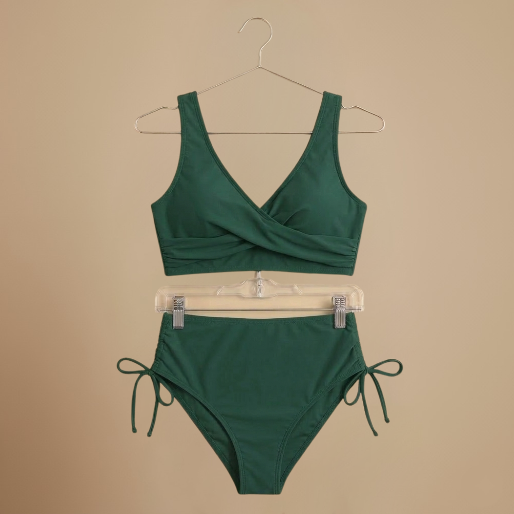 Dames hoge taille wikkelbikini met strikbandjes aan de zijkanten Jelle Jora Mode