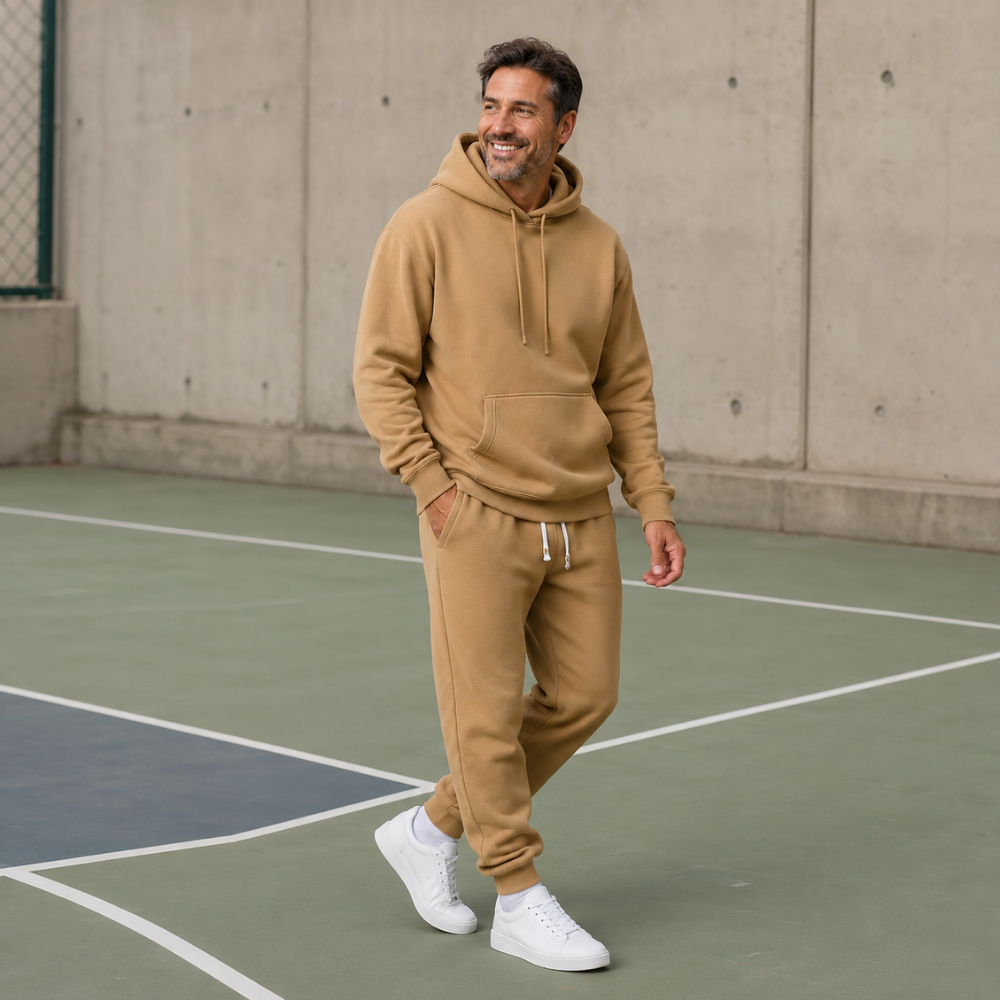 Heren casual joggingpak met capuchon en lange mouwen Jelle Jora Mode