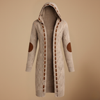 Oversized lange gebreide vestjas met capuchon voor dames Jelle Jora Mode