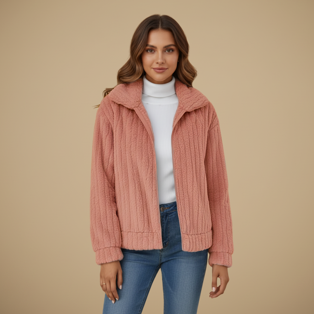 Dames Fuzzy Revers Winterjas Jelle Jora Mode