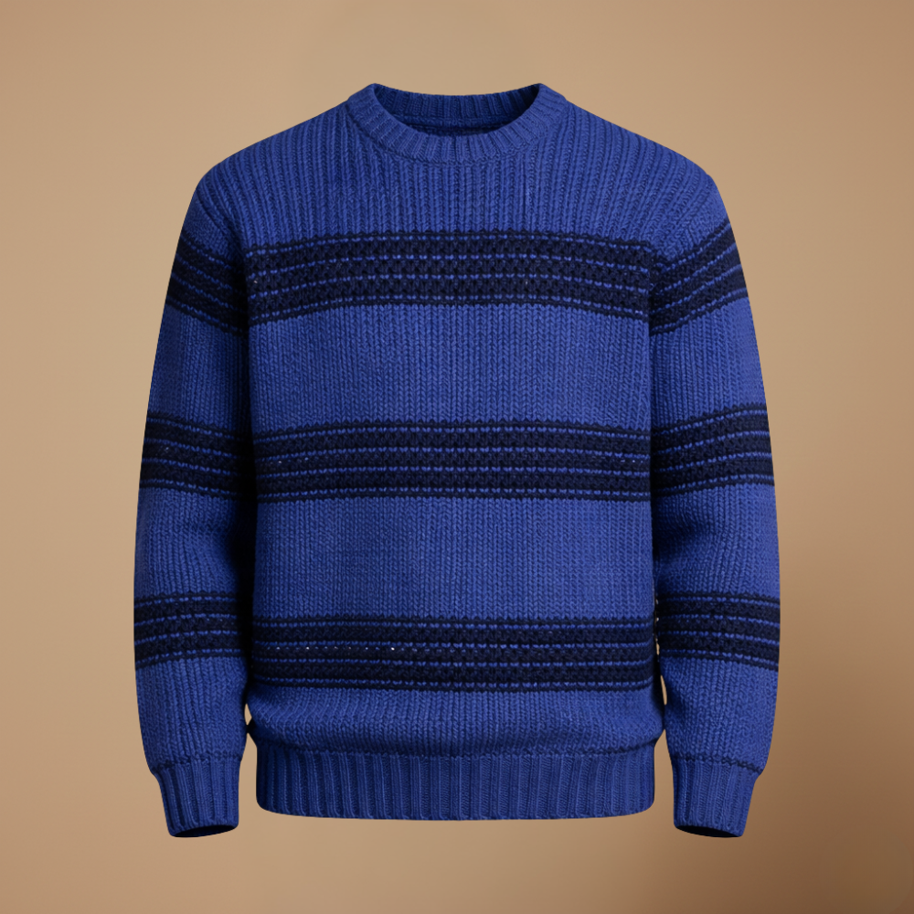 Lichtgewicht rekbare pullover met ronde hals voor heren Jelle Jora Mode