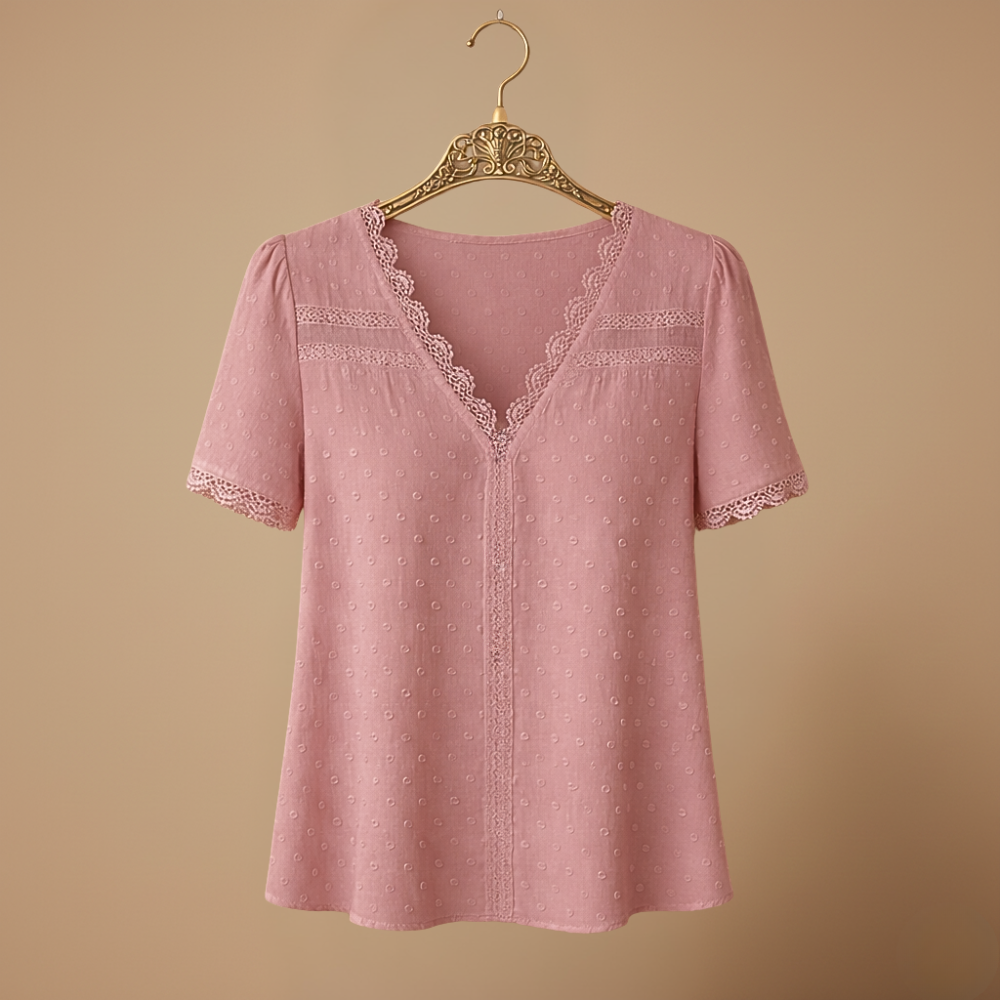 Elegante kanten blouse met korte mouwen Jelle Jora Mode