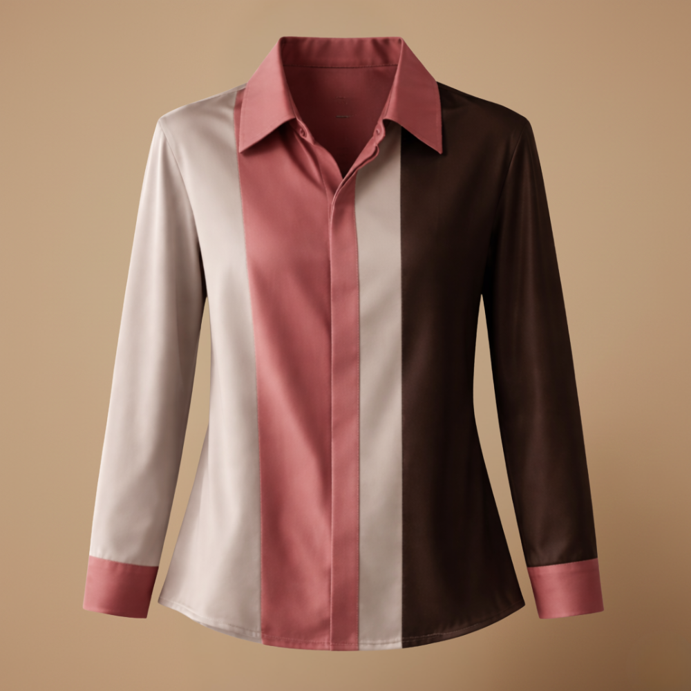 Dames elegante werkblouse met lange mouwen en knoopsluiting Jelle Jora Mode