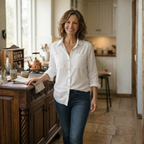 Dames ademende blouse met lange mouwen en knoopsluiting Jelle Jora Mode