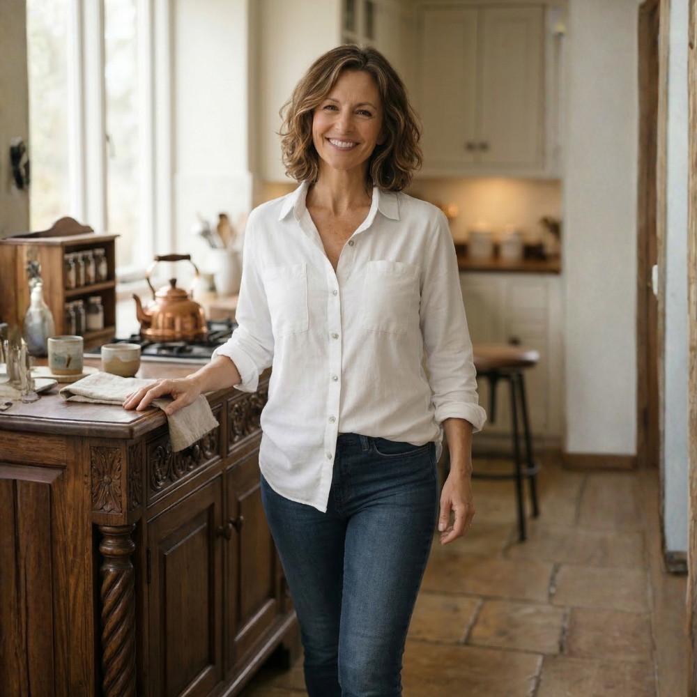 Dames ademende blouse met lange mouwen en knoopsluiting Jelle Jora Mode