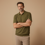 Heren slim fit poloshirt met korte mouwen en klassieke V-hals Jelle Jora Mode