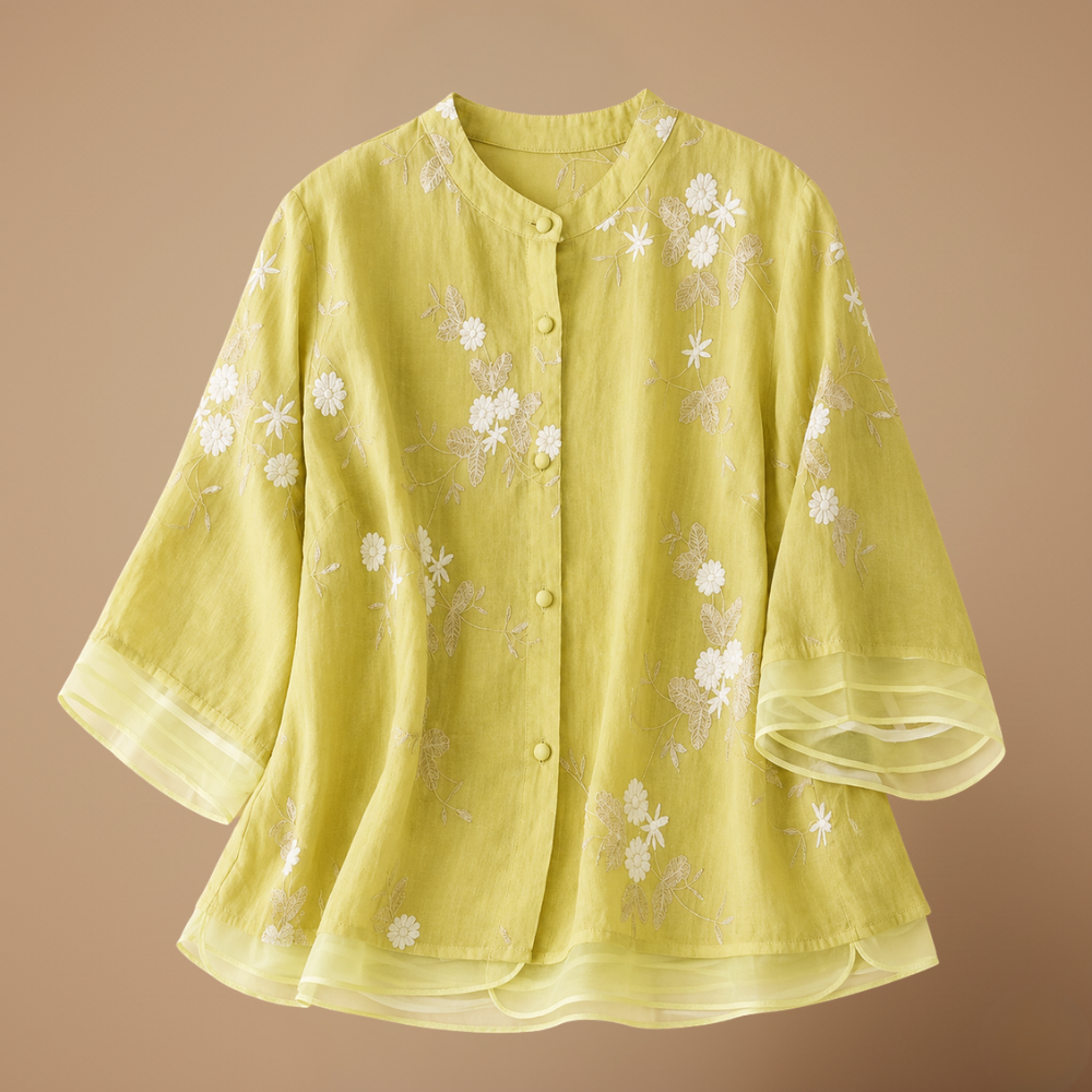 Dames casual blouse met bloemenprint en losse pasvorm Jelle Jora Mode