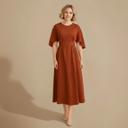 Dames elegante jurk met relaxte pasvorm