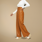 Hoge taille wijde pijpen losse pasvorm Jelle Jora Mode