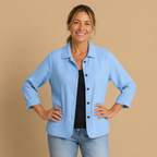 Damesblouse met omgeslagen kraag en knoopsluiting aan de voorkant Jelle Jora Mode