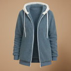 Losvallende fleece jas met capuchon voor dames Jelle Jora Mode