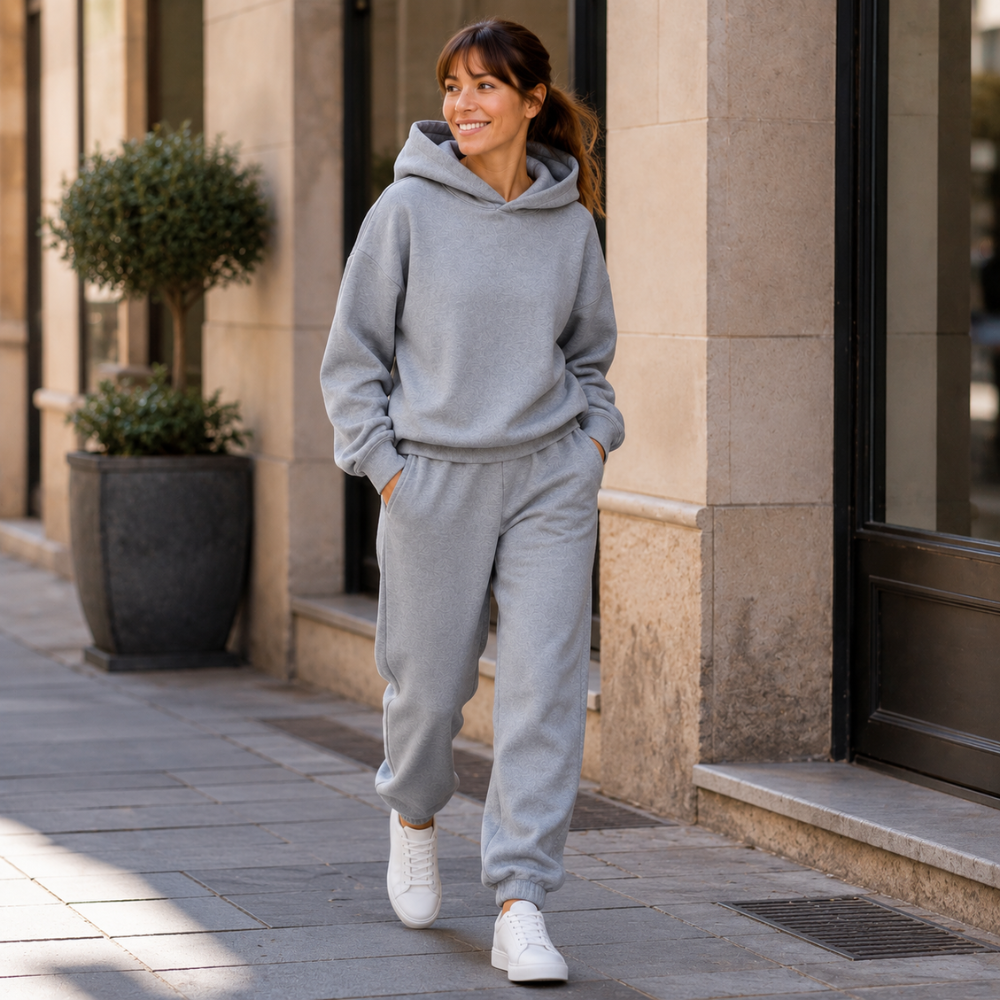 Dames oversized joggingpak met capuchon Jelle Jora Mode