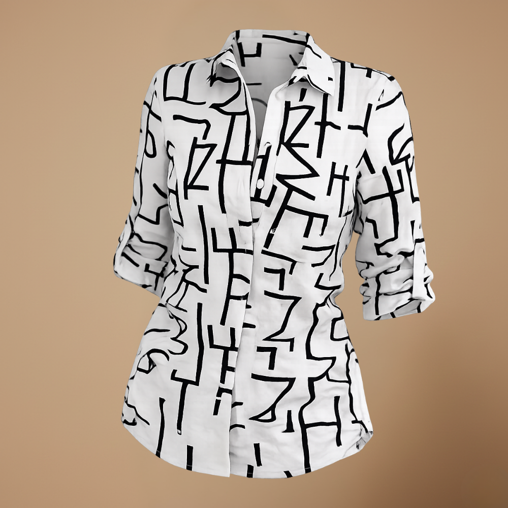 Damesblouse met lange mouwen en slank model Jelle Jora Mode