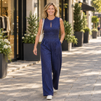 Dames gestreepte jumpsuit met wijde pijpen Jelle Jora Mode