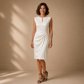 Dames casual gedrapeerde mouwloze midi-jurk Jelle Jora Mode