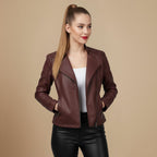 Dames Cropped Leren Look Jas Jelle Jora Mode