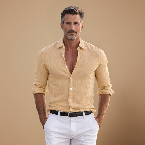 Heren lichtgewicht overhemd met lange mouwen en knoopsluiting Jelle Jora Mode