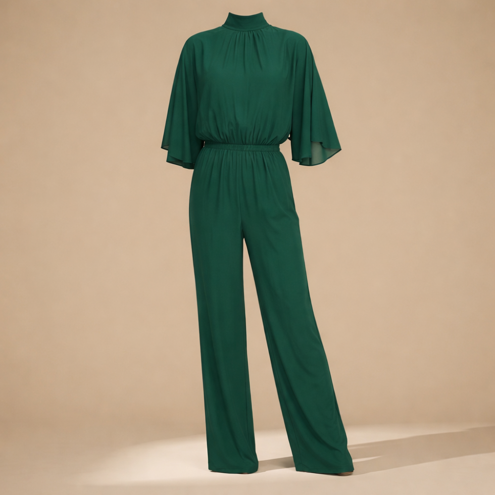 Hoge hals vloeiende jumpsuit voor dames Jelle Jora Mode