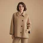 Korte jas met reverskraag en enkele knoopsluiting voor dames Jelle Jora Mode