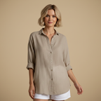 Casual overshirt met lange mouwen en effen kleur Jelle Jora Mode