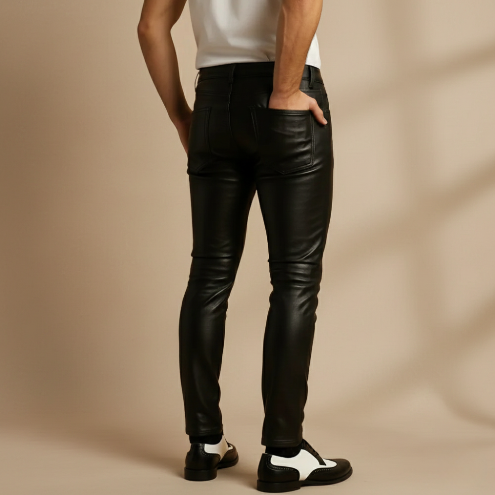 Stoere Leren Broek voor Heren Jelle Jora Mode