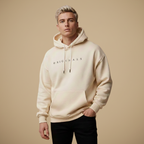 Heren hoodiejack met losse pasvorm en grafische print Jelle Jora Mode