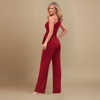 Dames jumpsuit met één schouder en ceintuur in de taille Jelle Jora Mode