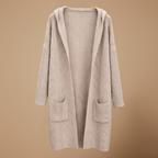 Cardigan met capuchon en kabelstructuur lang model Jelle Jora Mode