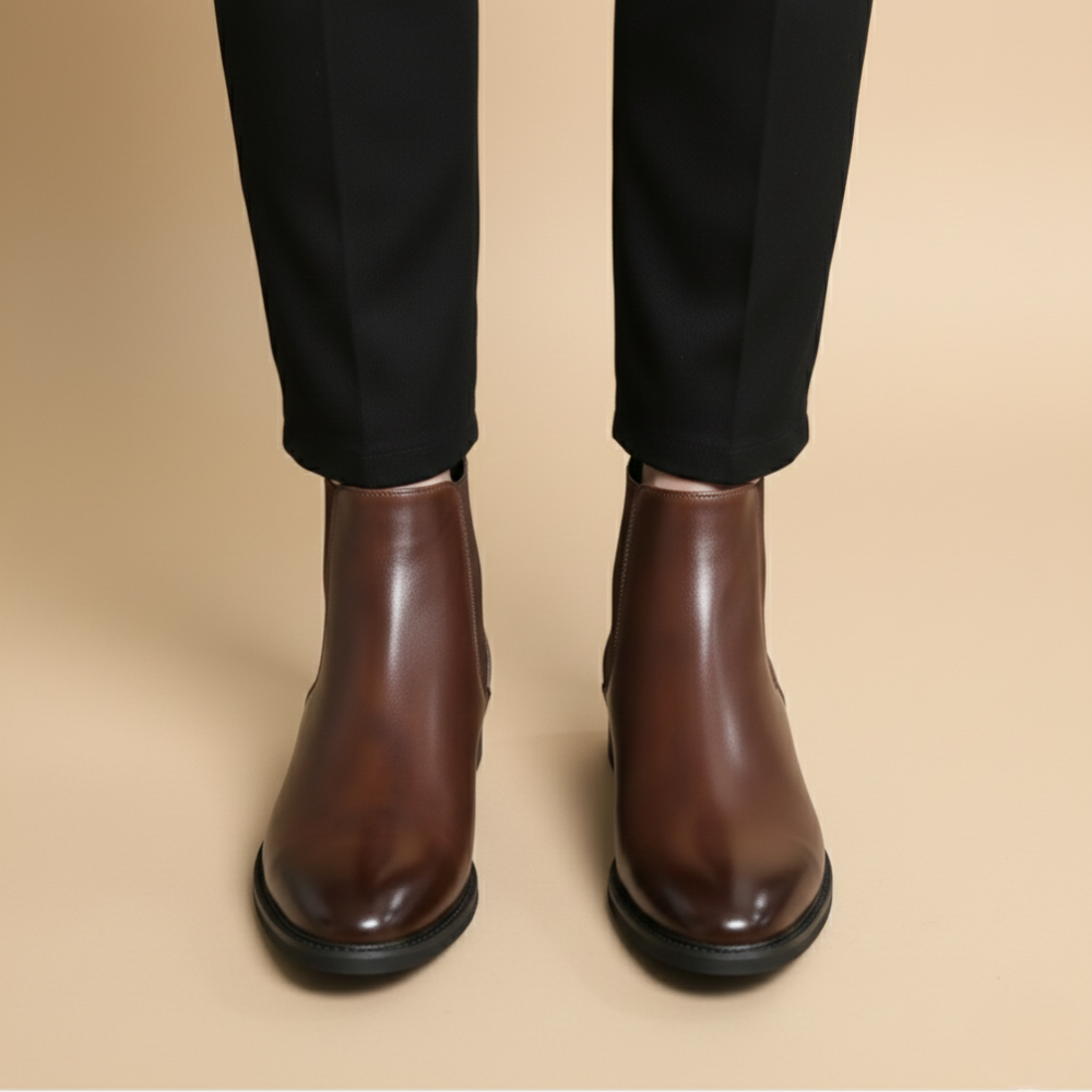 Klassieke leren Chelsea-laarzen voor heren Jelle Jora Mode