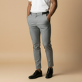 Heren slim fit zakelijke broek met enkellengte