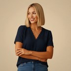 Elegante kanten blouse met korte mouwen Jelle Jora Mode