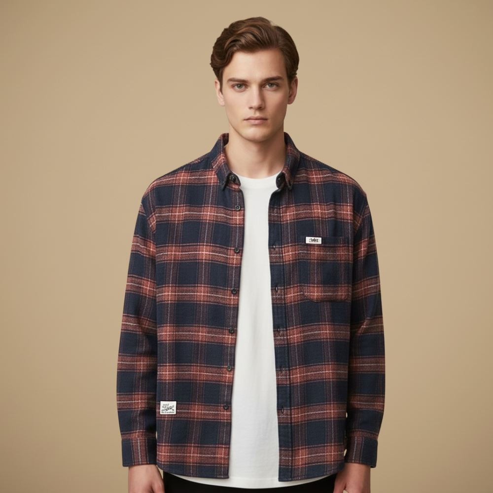 Retro geruit katoenen casual flanellen overhemd voor heren Jelle Jora Mode