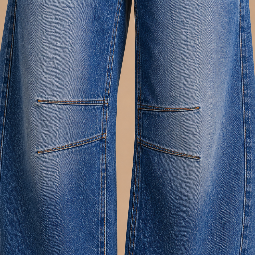 Damesjeans met wijde pijpen van stretchdenim Jelle Jora Mode