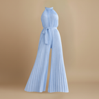 Dames geplooide jumpsuit – hoge hals ontwerp met riem Jelle Jora Mode