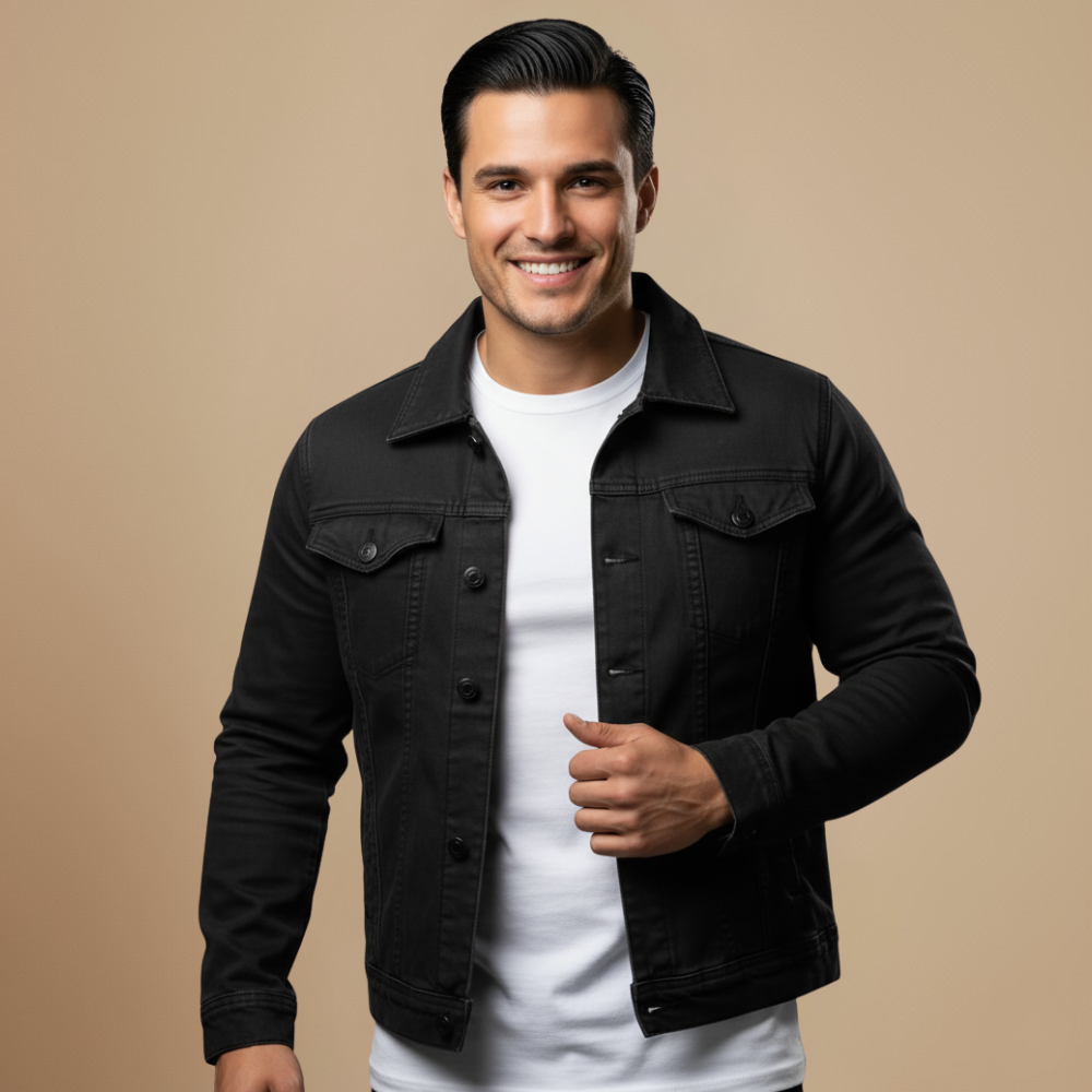 Casual Gewassen Denim Jasje voor Heren Jelle Jora Mode