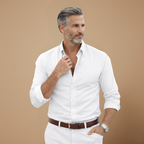 Heren slim fit overhemd met lange mouwen en knopen Jelle Jora Mode