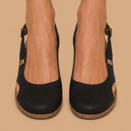 Dames platte sandalen met uitsnijdingen en slingback Jelle Jora Mode