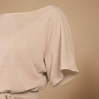 Dames jumpsuit met strik in de taille en wijde pijpen Jelle Jora Mode