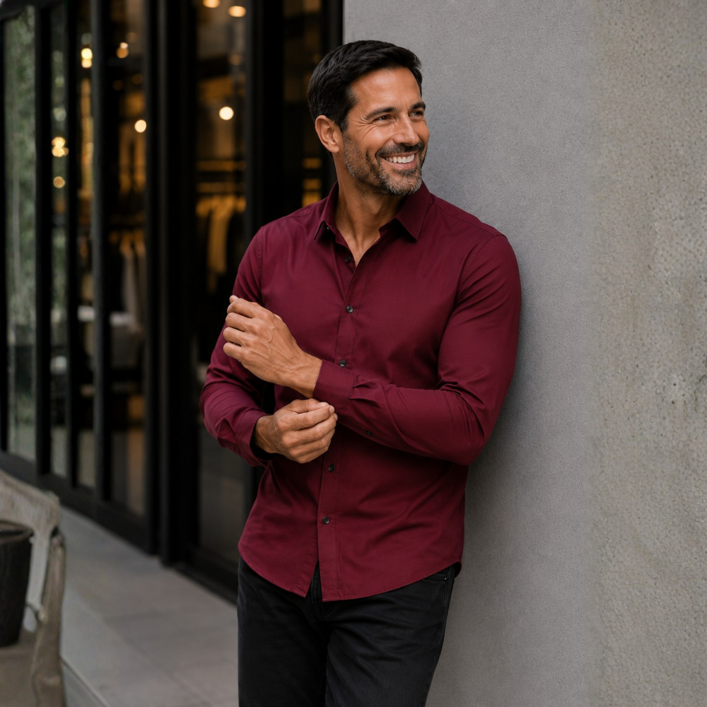 Heren stretch blouse in business casual-stijl Jelle Jora Mode