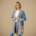 Dames halflang open gebreid vest Jelle Jora Mode