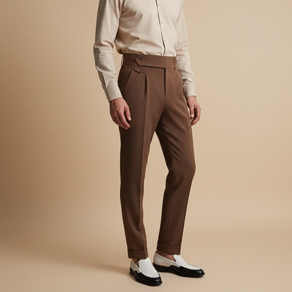 Herenbroek met hoge taille en rechte pijpen Jelle Jora Mode