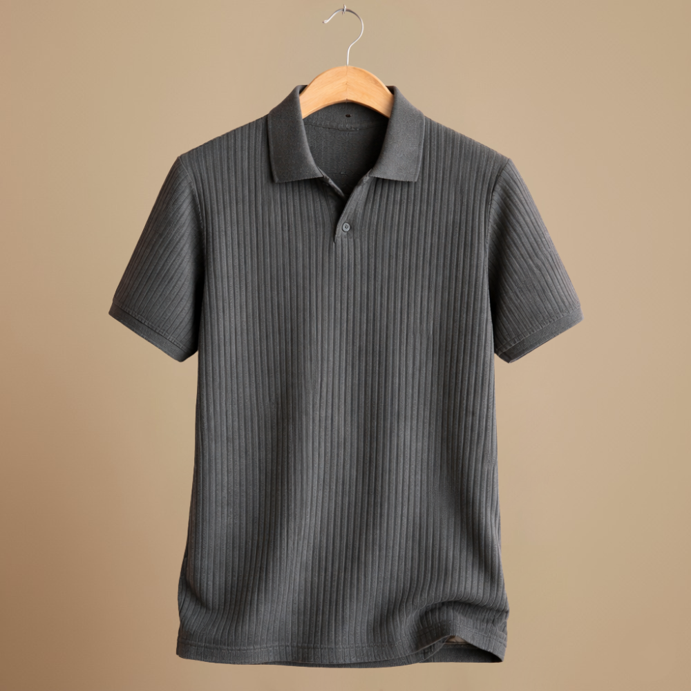 Heren slim fit gebreid polo t-shirt Jelle Jora Mode