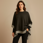 Dames warme patchwork cape Jelle Jora Mode