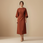 Elegante Effen Jurk met Vleermuismouwen Jelle Jora Mode