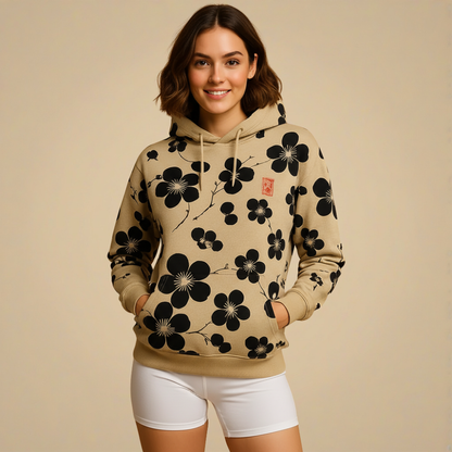 Casual Pullover Hoodie Met Bloemenpatroon Jelle Jora Mode