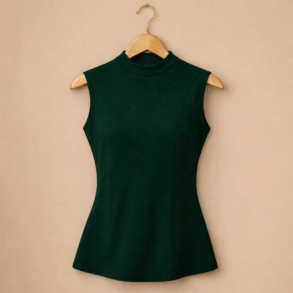 Elegante effen mouwloze top met ronde hals Jelle Jora Mode
