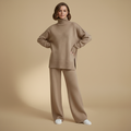 Dikke gebreide broek met hoge kraag voor dames Jelle Jora Mode