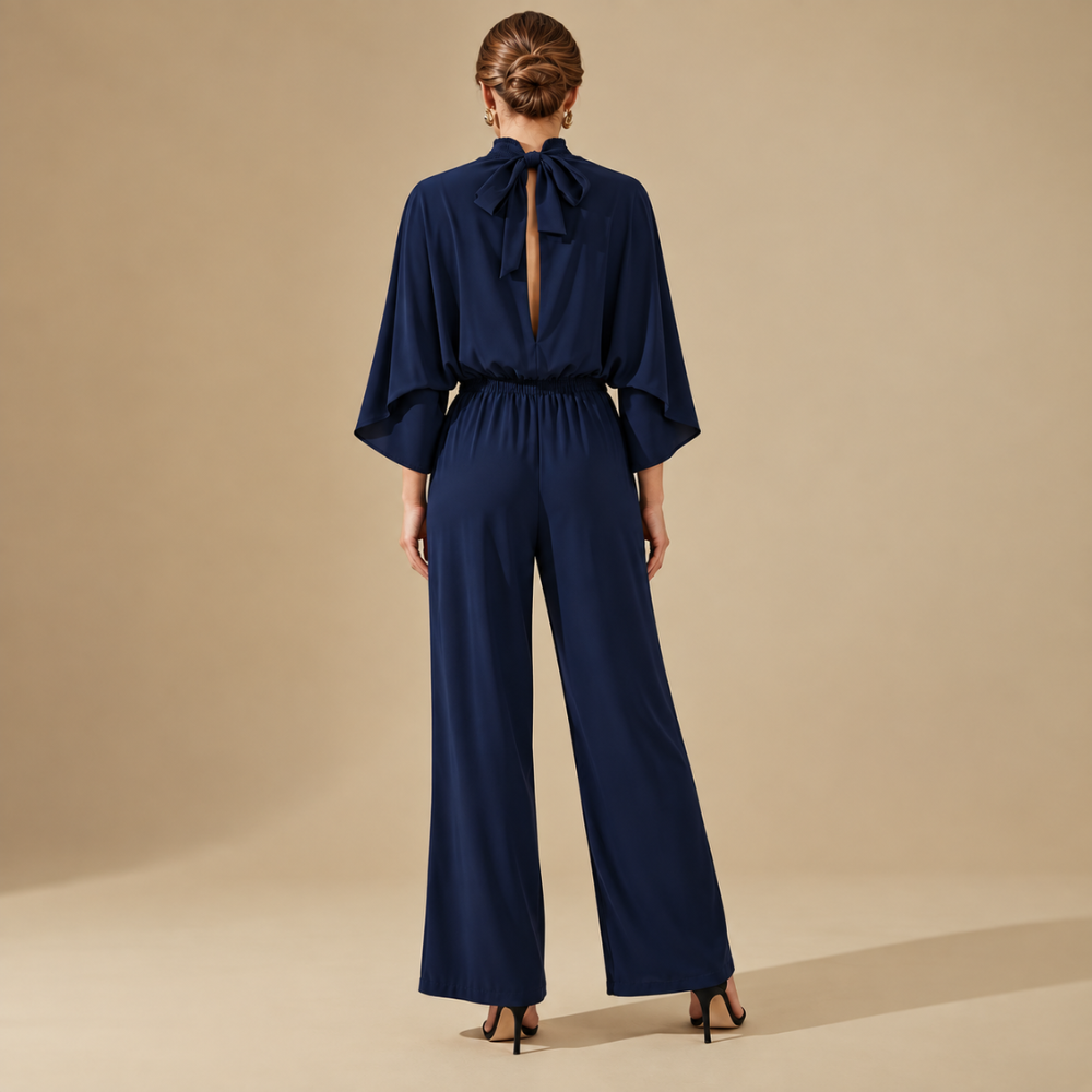Hoge hals vloeiende jumpsuit voor dames Jelle Jora Mode