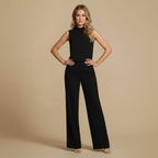Elegante Mouwloze Jumpsuit met Wijde Pijpen Jelle Jora Mode