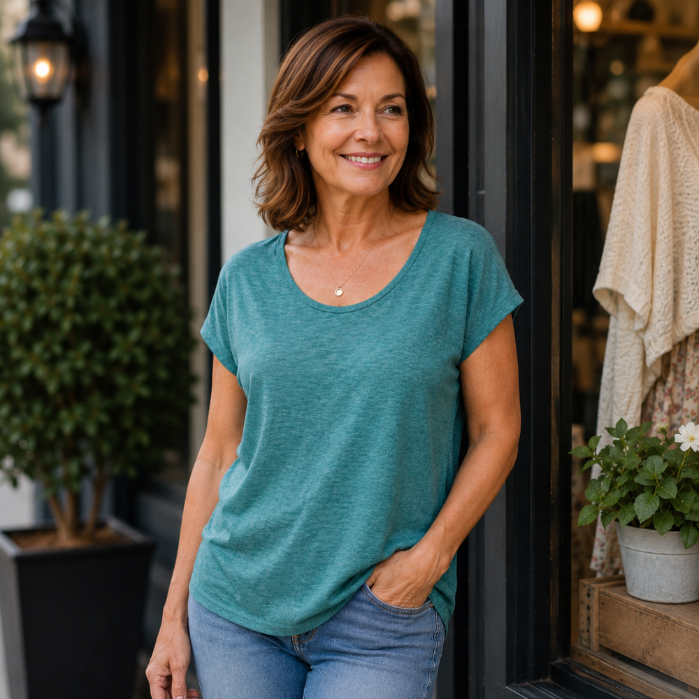Casual dames top met V-hals en korte mouwen voor de zomer Jelle Jora Mode